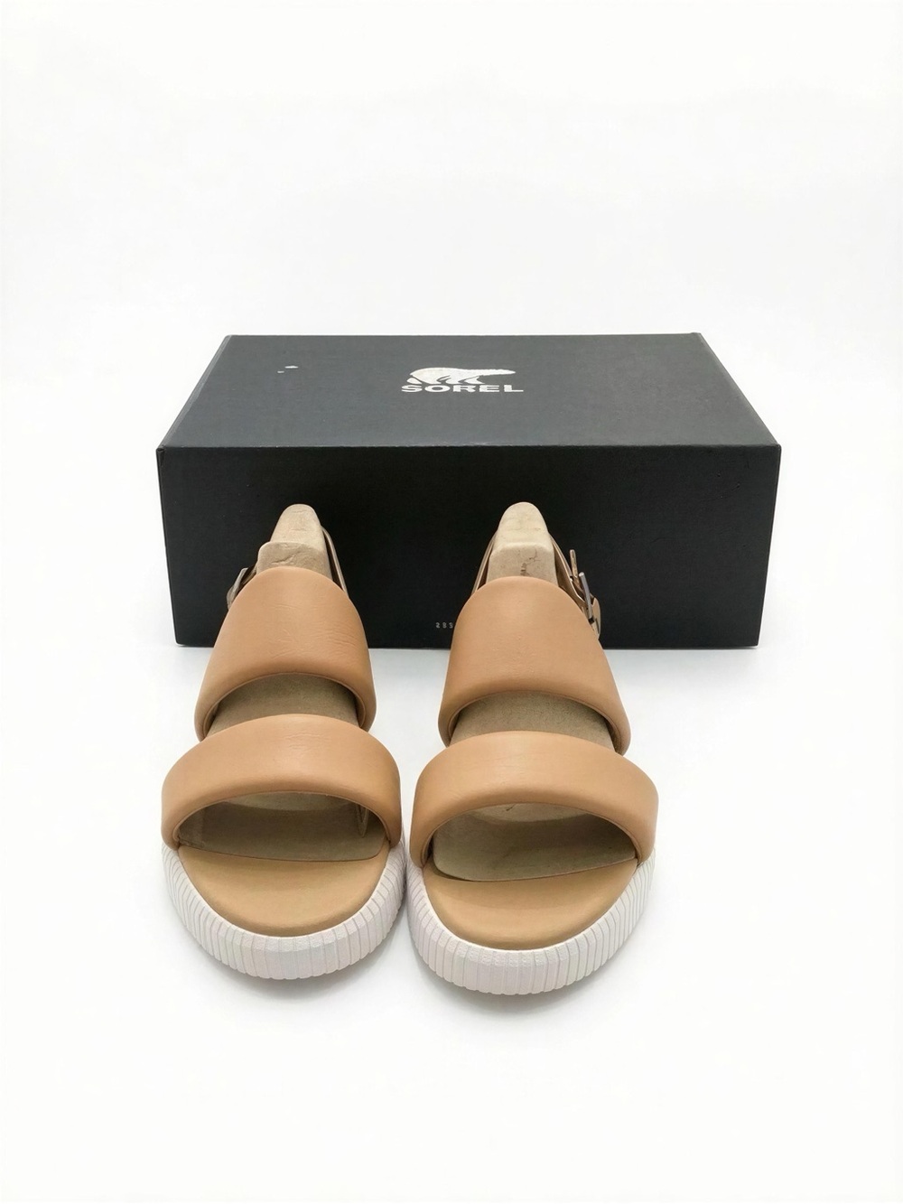 Sorel Women's Tan Leather Dual-Strap Slingback Sandals